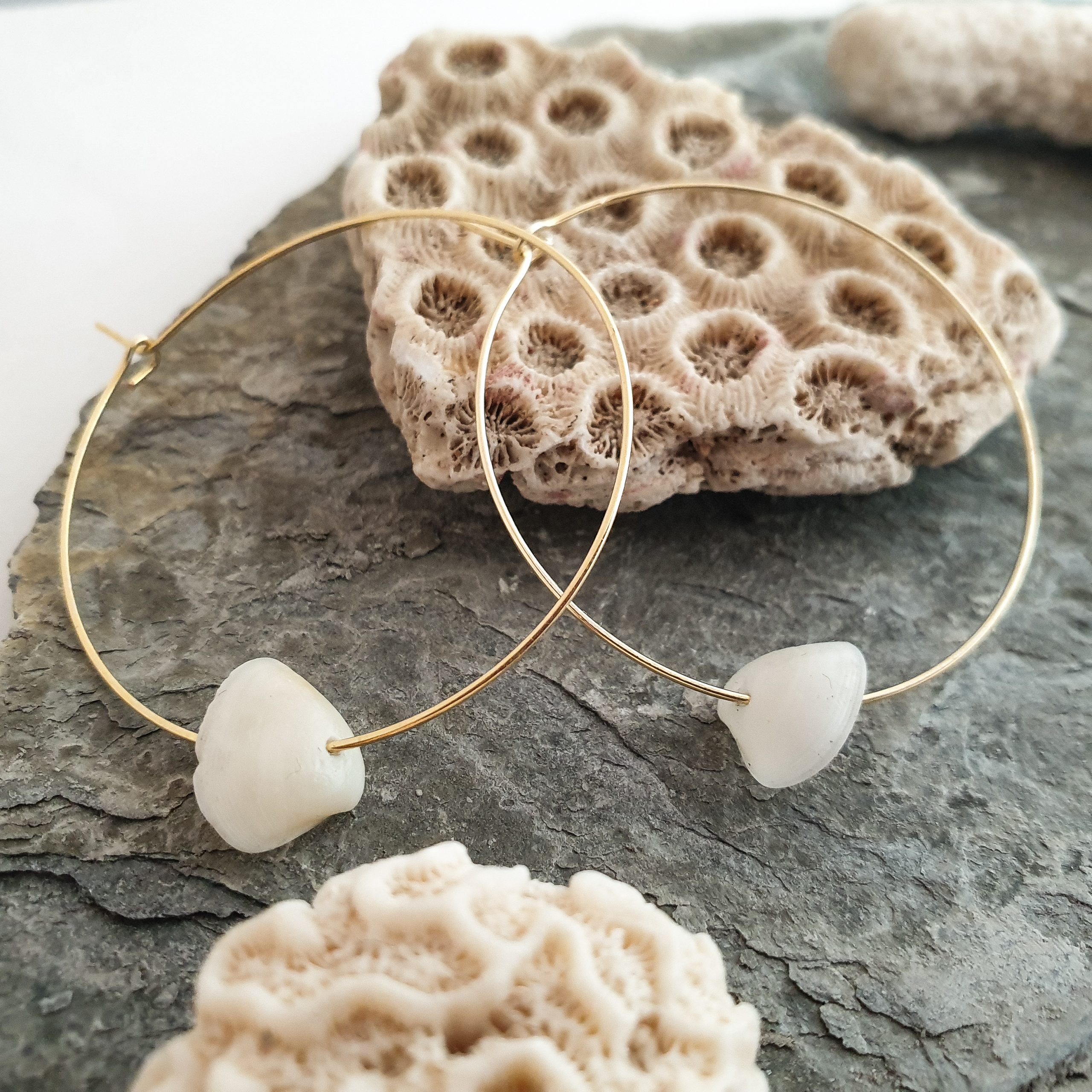 Boucles d'oreilles avec coquillage53 bijoux collection coquillages boucles d'oreilles