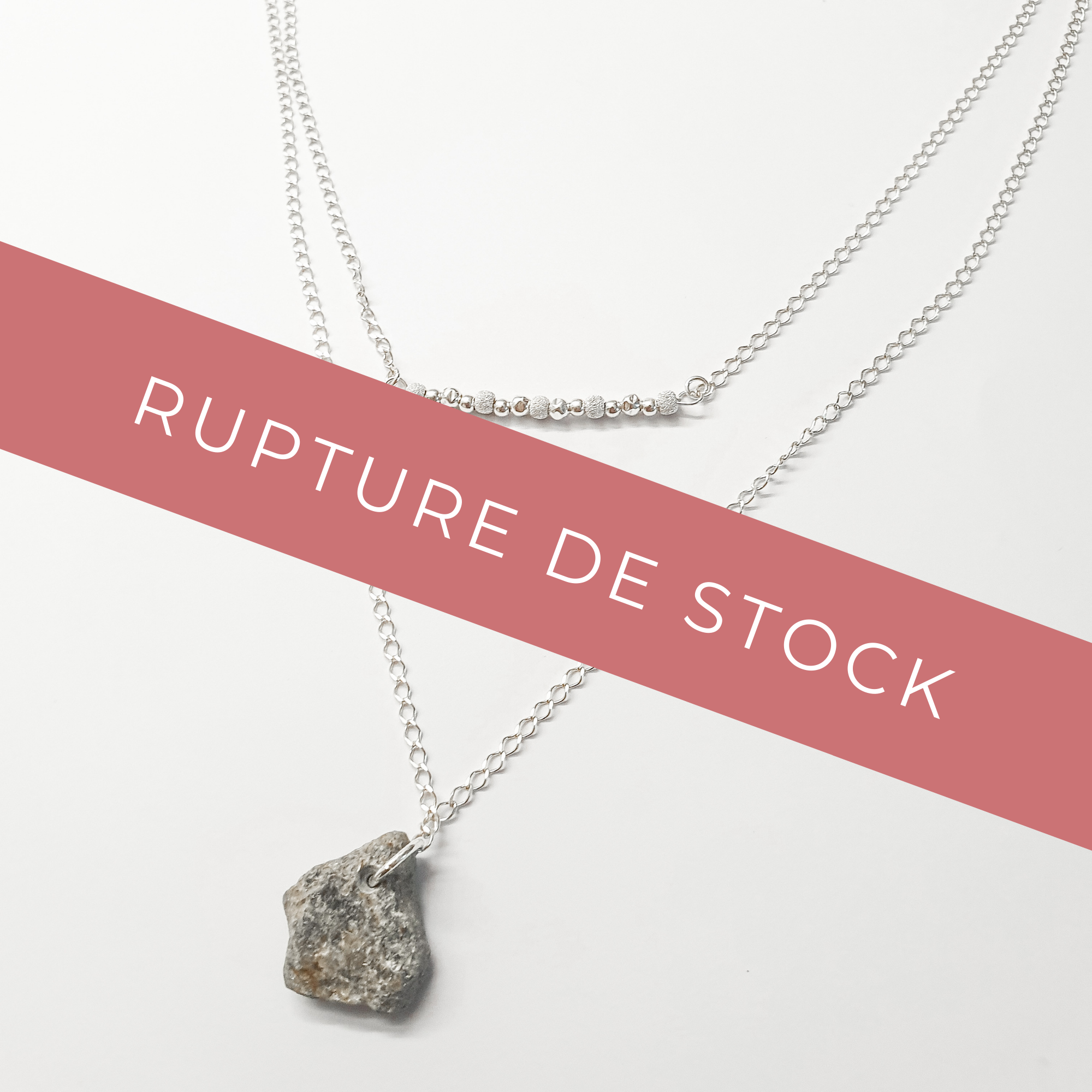 Collier double chaine avec pierre Gournal bijoux collection pierres suisse collier argent