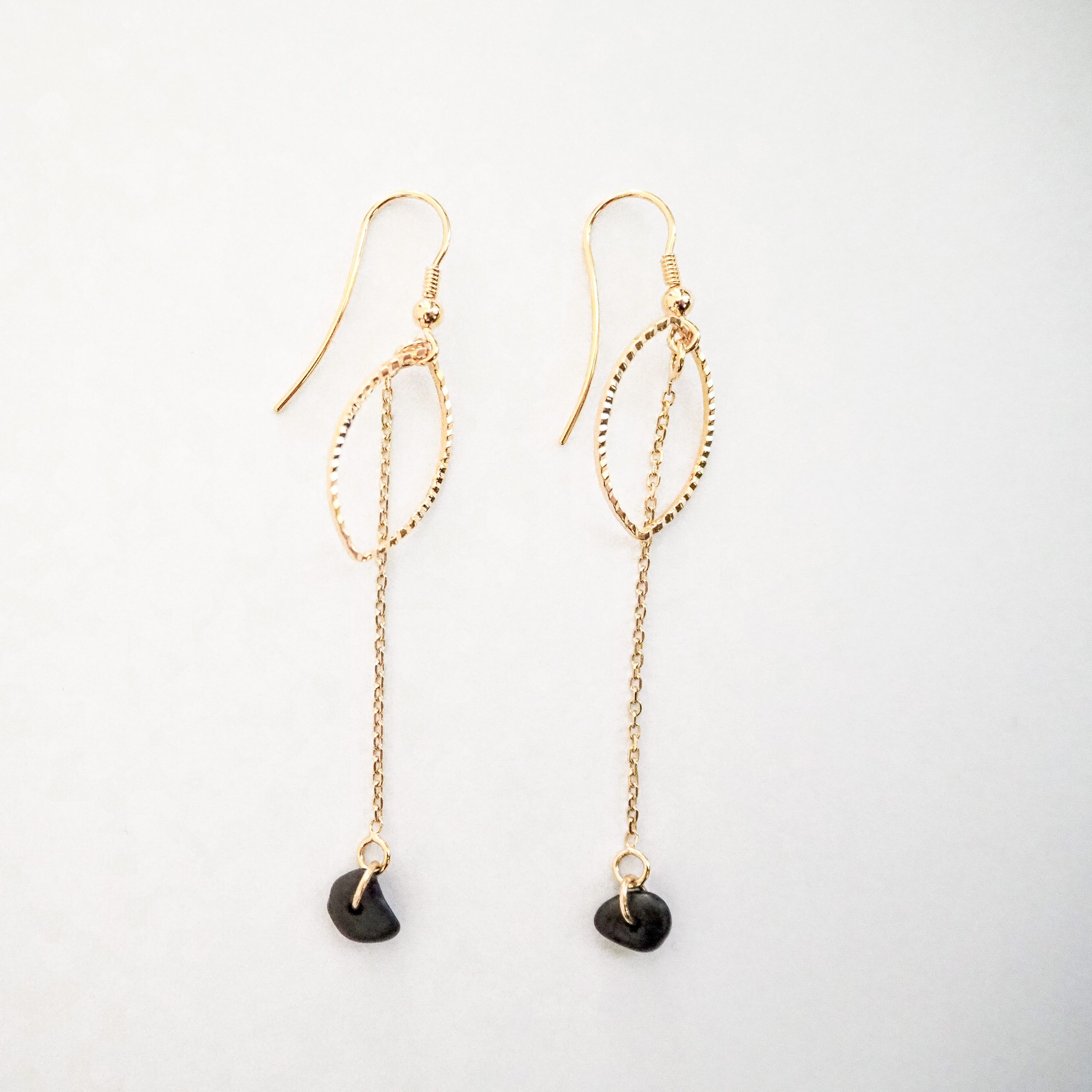 Boucles d'oreilles avec petit galet suisse or boucle d'oreilles bijoux collection coquillages